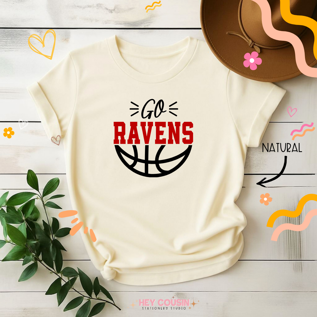 GO RAVENS BASKETBALL T-SHIRT